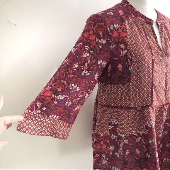 Anthropologie Ranna Gill red floral short tunic - Picture 4 of 6
